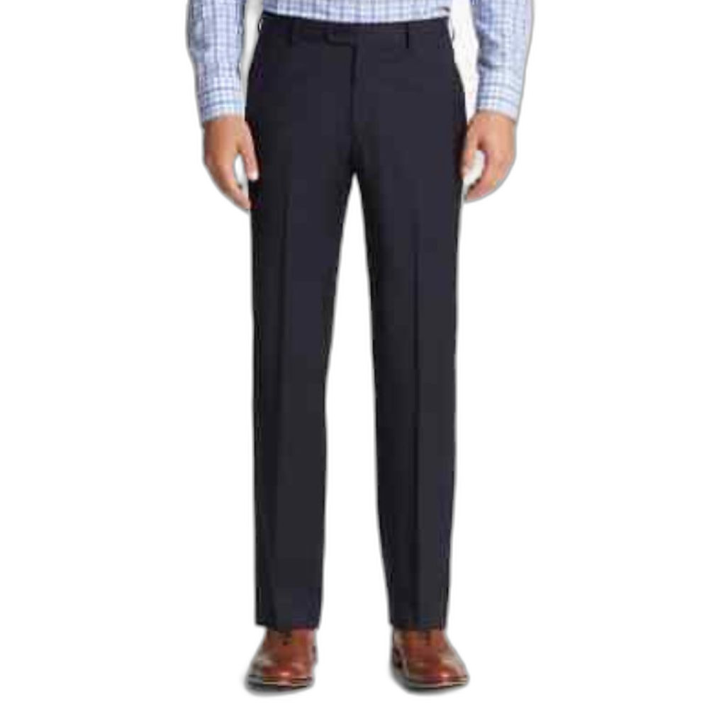 John Varvatos Men's Navy Blue Wool Star USA Flat Front Dress Pants Size 34 X 30